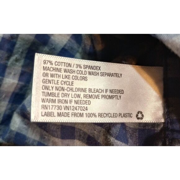 GoodFellow Shirt Men's Extra Large Navy Gray Button Front Long Sleeve Standard N - Picture 8 of 9